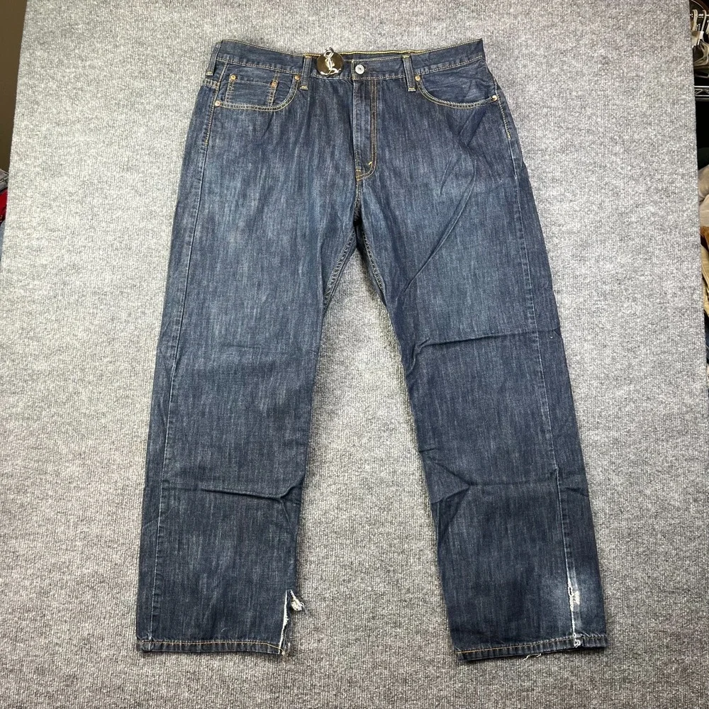 Levi's 569 Jeans Men's Rinse Blue Denim Classic Straight Zip Fly 40X30 - Flaws
